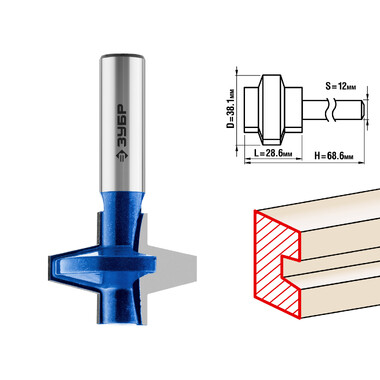 Фреза пазо-шиповая наборная ПРОФЕССИОНАЛ (38.1х28.6х64 мм; хвостовик 12 мм) Зубр 28731-38.1-1