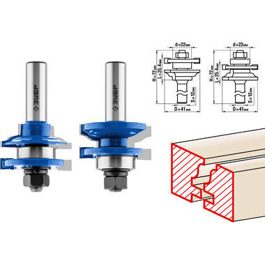 Набор фрез рамочных №1 (2 шт; хвостовик 12 мм) Зубр 28771-41.3-H2