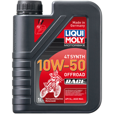 Синтетическое моторное масло для 4-тактных мотоциклов 1л 10W-50 LIQUI MOLY Motorbike 4T Synth Offroad Race 3051