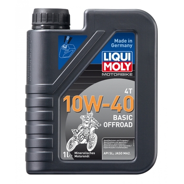 Минеральное моторное масло для 4-тактных мотоциклов 1л 10W-40 LIQUI MOLY Motorbike 4T Basic Offroad 3059