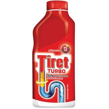 Средство для прочистки канализационных труб TIRET Turbo, гель, 500мл 8147369 602019