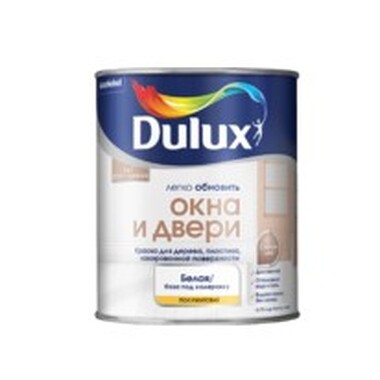 Краска DULUX ОКНА И ДВЕРИ база BW 0,75л 5327289