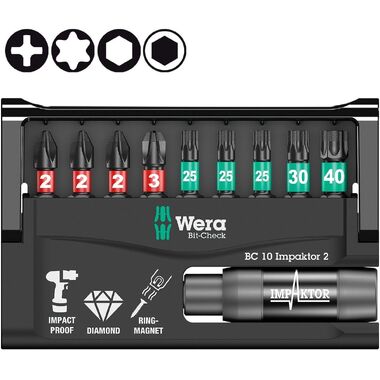 Набор насадок и держателей Wera Импактор 8751/67 -9/IMP DC 25 мм BITS WE-057682