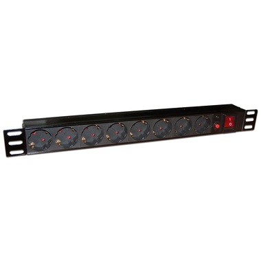 Блок розеток TWT 19 8 шт. Schuko, 10A 250V, шнур питания 3.0 м PDU19-10A8P-3.0