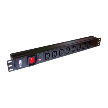 Блок розеток LANMASTER 19" 8 шт. C13, 10A 250V, без шнура питания (TWT-PDU19-10A8C3)