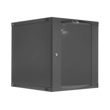 Шкаф настенный LANMASTER Next, 12U 550x600, стеклянная дверь, черный (TWT-CBWNG-12U-6x6-BK) TWT-CBWNG-12U-6X6-BK