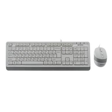 Комплект кл-ра+мышь проводн. A4Tech Fstyler F1010 white/grey (USB, Multimedia, 1600dpi) (F1010 WHITE)