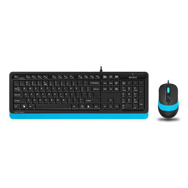 Комплект кл-ра+мышь проводн. A4Tech Fstyler F1010 black/blue (USB, Multimedia, 1600dpi) (F1010 BLUE)