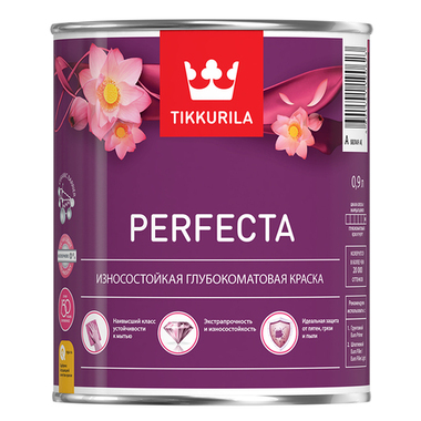 Краска TIKKURILA PERFECTA износостойкая, интерьерная, глубокоматовая, база A 9л 700010600