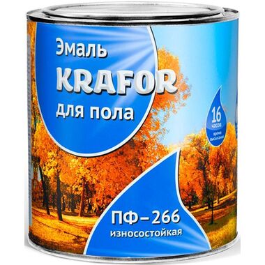 Алкидная эмаль Krafor ПФ-266 золотистая 0.9 кг 6 206155