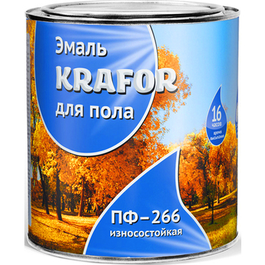 Алкидная эмаль Krafor ПФ-266 желто-коричневая 0.9 кг 6 206154