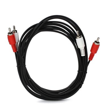 Соединительный кабель VCOM 2xRCA /M/ - 2xRCA /M/ черный 3m, VAV7158-3M