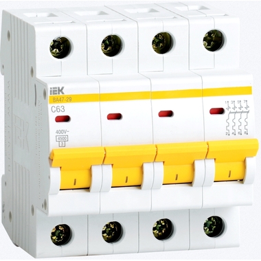 Автоматический модульный выключатель IEK 4п C 40А ВА 47-29 4.5кА ИЭК MVA20-4-040-C