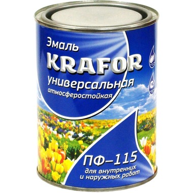 Универсальная эмаль Krafor ПФ-115 черная 1.8 кг 6 25967