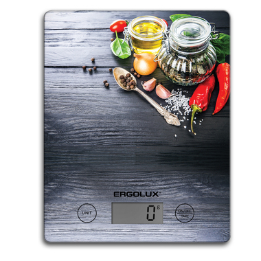 Кухонные весы ERGOLUX ELX-SK02-С02 черные, специи до 5 кг, 195*142 мм 13601