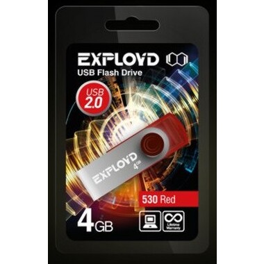 USB флэш-накопитель EXPLOYD 4GB 530 красный EX-4GB-530-красный