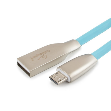 Кабель Cablexpert серия Gold USB 2.0 AM/micro-B, длина 1м, синий, блистер CC-G-mUSB01Bl-1M