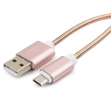 Кабель Cablexpert USB 2.0 AM/microB, серия Gold, длина 0.5 м, золото, блистер, CC-G-mUSB02Cu-0.5M