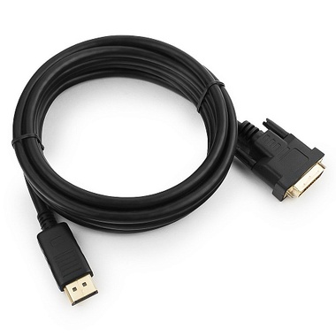 Кабель Cablexpert, DisplayPort-DVI, 3м, 20M/25M, черный, экранированный, пакет, CC-DPM-DVIM-3M