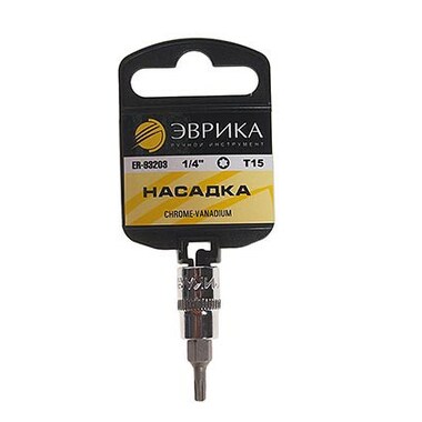 Насадка с держателем (1/4 DR; торкс T15) ЭВРИКА ER-93203H