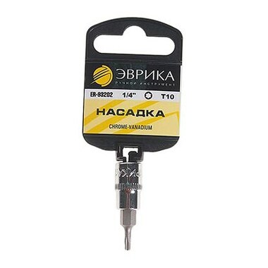 Насадка с держателем (1/4 DR; торкс T10) ЭВРИКА ER-93202H