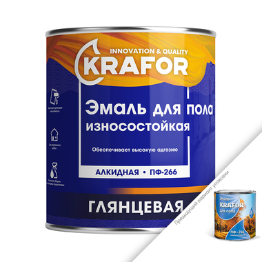 Эмаль KRAFOR ПФ-266 красно-коричневая 1,9 КГ 6 26031