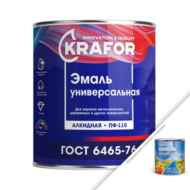 Эмаль KRAFOR ПФ-115 ЖЕЛТАЯ 6 КГ 4 26008