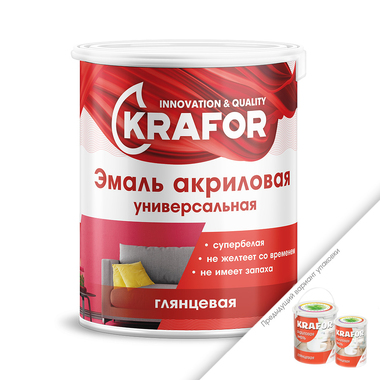 Акриловая эмаль KRAFOR СУПЕРБЕЛАЯ 3 КГ 1 44982