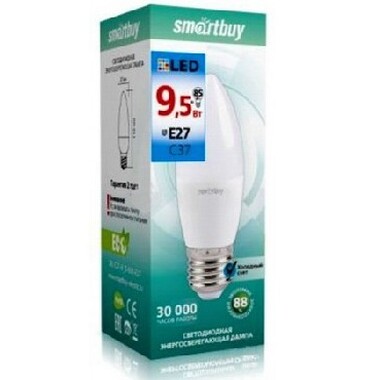 Лампа светодиодная SMARTBUY C37-9.5W/6000/E27