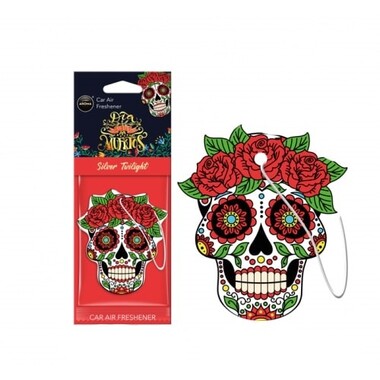 Картонный ароматизатор AROMA CAR DIA DE LOS MUERTOS Silver Tatoo 83118