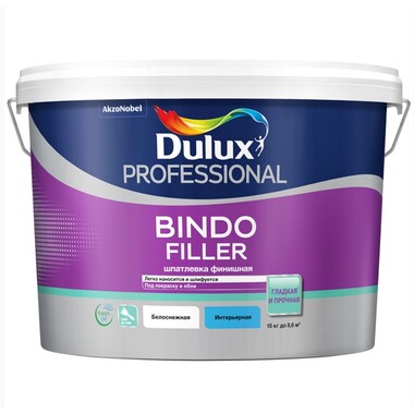 Финишная колеруемая безусадочная шпаклевка под покраску и обои 15 кг DULUX BINDO FILLER 5319755