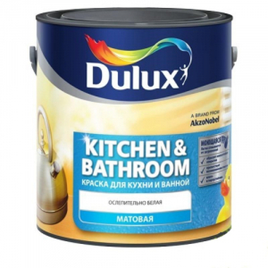 Краска DULUX ULTRA RESIST КУХНЯ И ВАННАЯ, полуматовая база BW 1л 5239229