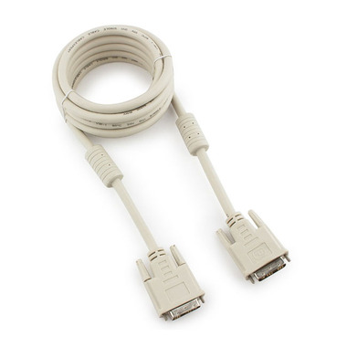 Кабель Cablexpert DVI-D single link, 19M/19M, 3.0м, серый, экран, ферритовые кольца, пакет CC-DVI-10