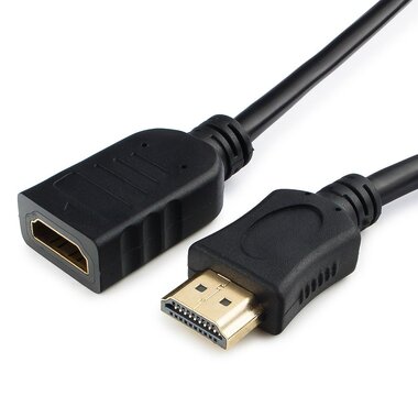 Удлинитель кабеля Cablexpert HDMI, 0.5м, v2.0, 19M/19F, черный CC-HDMI4X-0.5M