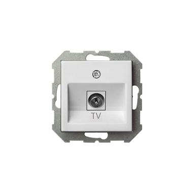 Телевизионная розетка LIREGUS Эпсилон ITVL-1-01 E/B белая без рамки 28-022