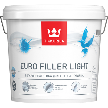 Шпаклевка финишная легкая для стен и потолков 2,7 л TIKKURILA EURO FILLER LIGHT 700009482