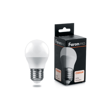 Светодиодная лампа FERON PRO LB-1406 Шарик E27 6W 4000K OSRAM LED 38069