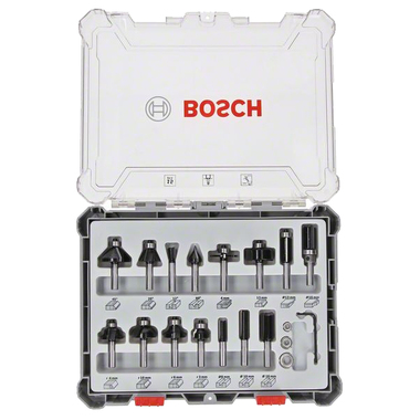 Набор фрез смешанный (15 шт; хвостовик 8 мм) Bosch 2607017472