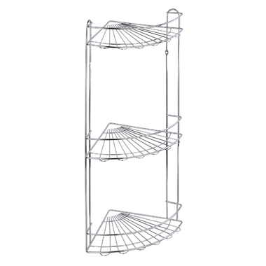 Полка для ванной комнаты и кухни Fora Romia угловая, тройная KOR-2010