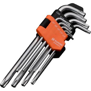 Набор имбусовых ключей HARDEN TORX, 18 см, CRV, 9 шт. 540604