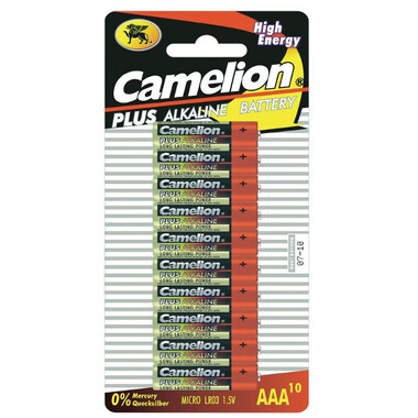 Батарейка AAA - Camelion Alkaline Plus LR03 LR03-BP10 (10 штук)