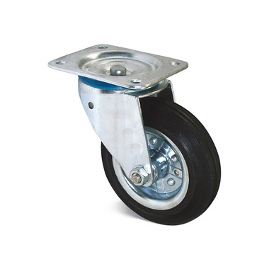 Поворотное колесо на площадке Brante 125 мм черная резина 104204