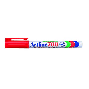 Перманентный заправляемый маркер с тонким наконечником Artline 0,7 мм 700, красный EK700-021