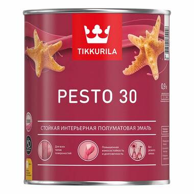 Алкидная эмаль TIKKURILA PESTO 30 база с п/мат. 0,9 л 22196