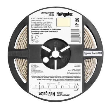 Светодиодная лента Navigator NLS-5730WW60-30-IP20-12V R5 71699