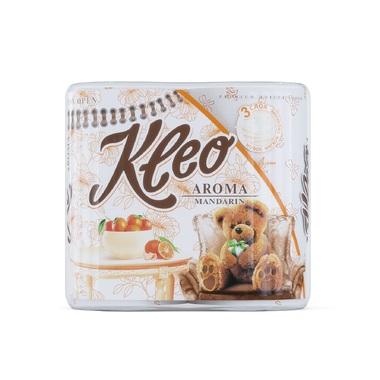 Туалетная бумага Kleo AROMA Мандарин, 3 слоя, 4 рулона С98