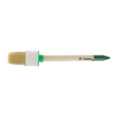 Кисть TUNDRA круглая натуральная щетина, деревянная ручка, №2, 20 мм 881550