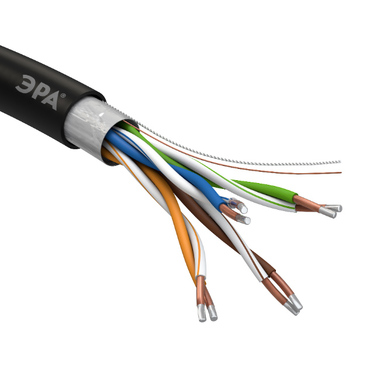 Кабель витая пара ЭРА F/UTP 4x2x24AWG, Cat5e, CCA, PE, OUTDOOR, 305м, SIMPLE Б0044441 ERA