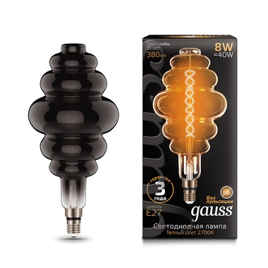 Лампа Gauss LED Vintage Filament Flexible BD200 8W E27 200х410mm Gray 2700K 159802008