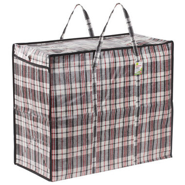 Хозяйственная сумка-баул ЛЮБАША полипропилен, 60x50x30 см, 90 литров, черно-красная, 150 г/м2 604702